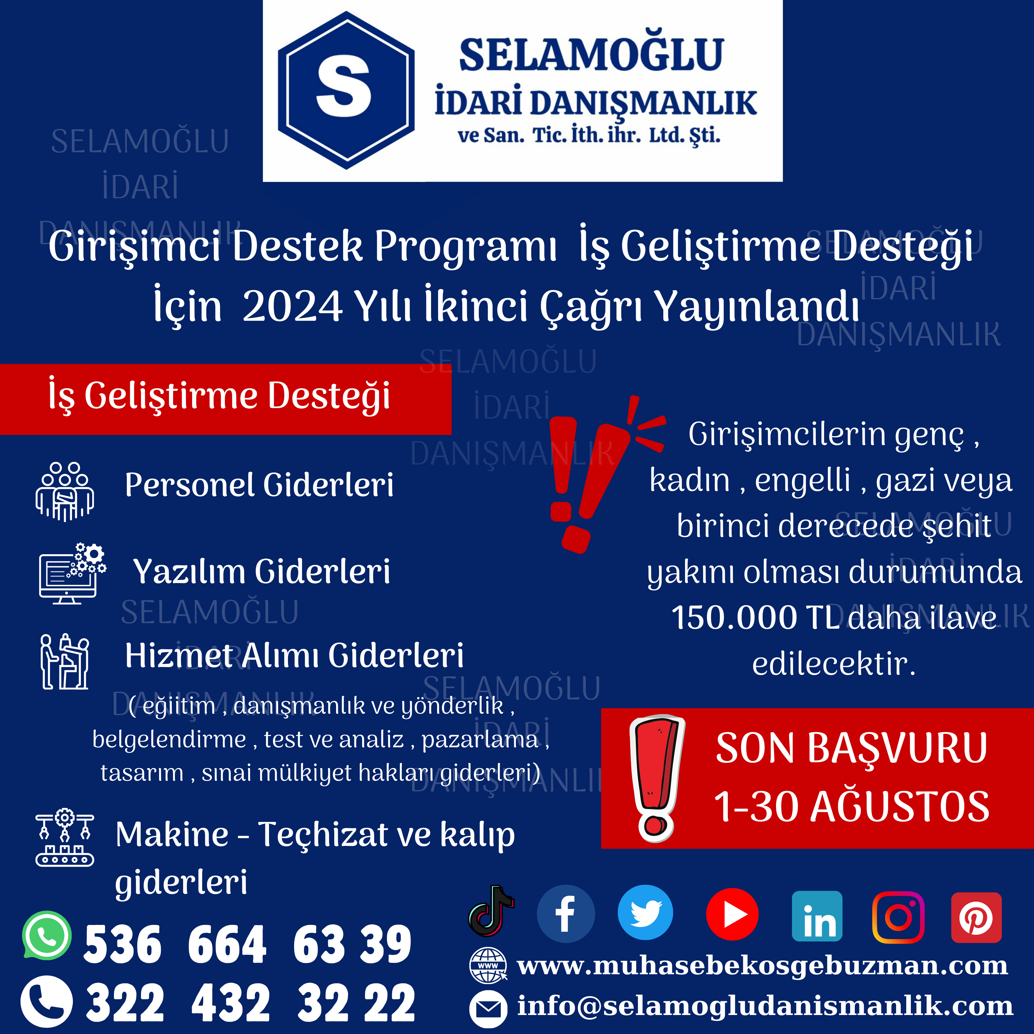 Girişimci Destek Programı İş Geliştirme Desteği İçin 2024 yılı İkinci Çağrı 1 Ağustos İtibariyle Başlamıştır! 