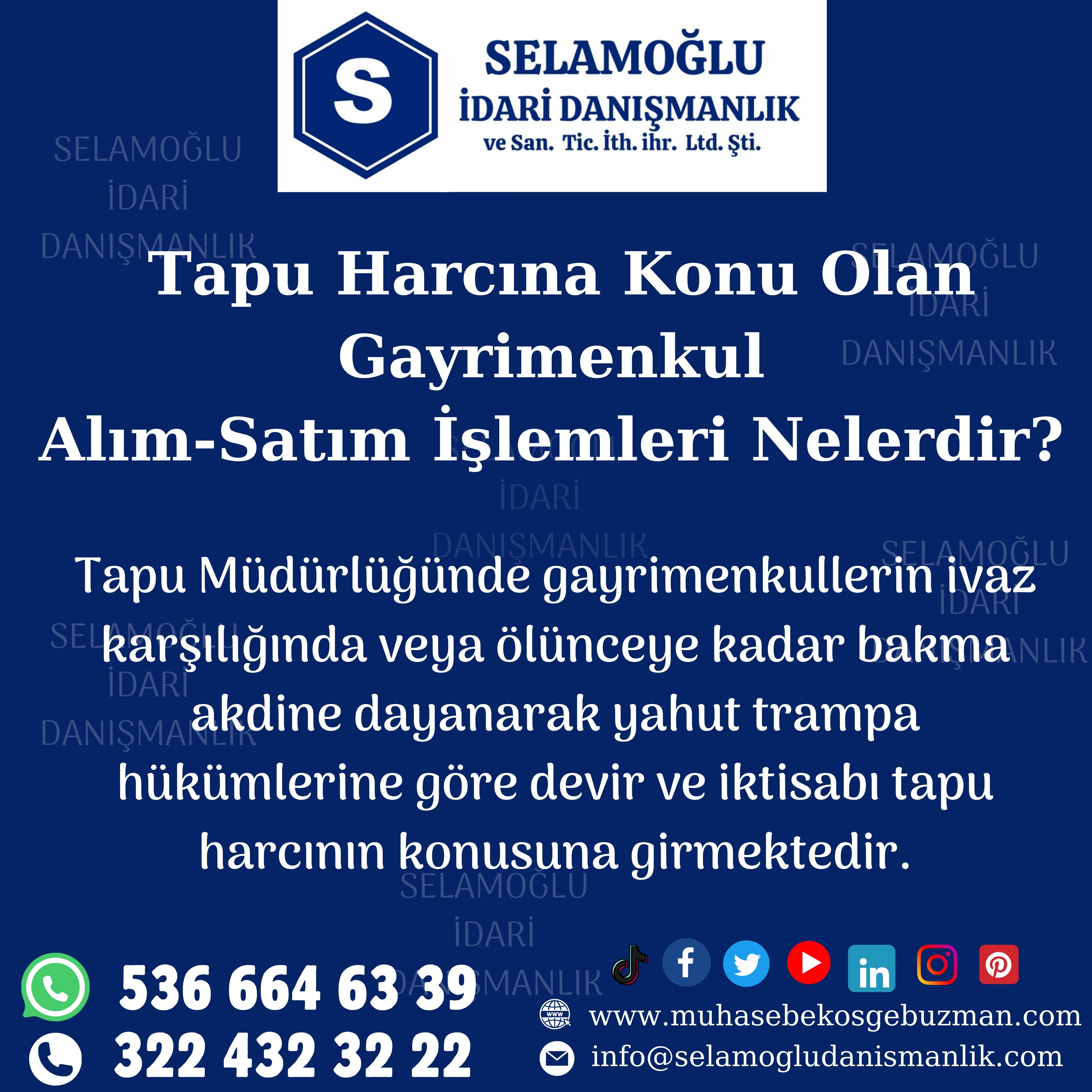 Tapu Harcına Konu Olan Gayrimenkul Alım / Satım İşlemleri Nelerdir ?