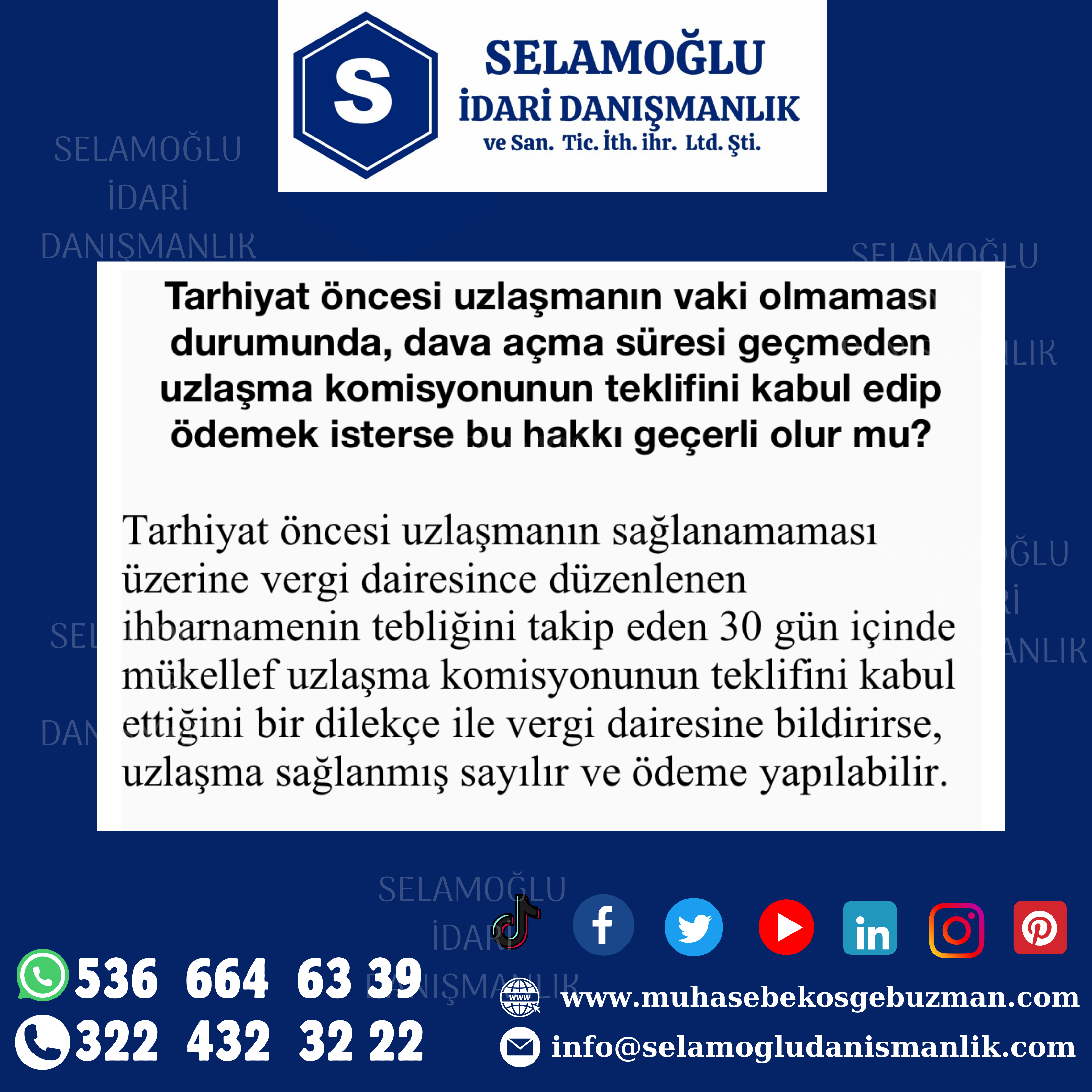 Tarhiyat öncesi uzlaşma vaki olmaması durumunda, dava açma süresi geçmeden uzlaşma komisyonunun teklifini kabul kabul edip ödemek  isterse bu hakkı geçerli olur mu?