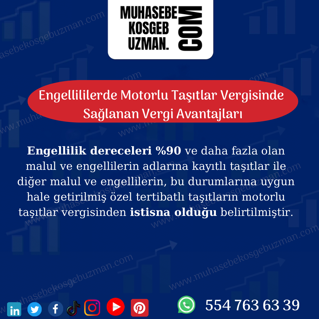 ENGELLİLERDE MTV SAĞLANAN VERGİ AVANTAJLARI NELERDİR ?