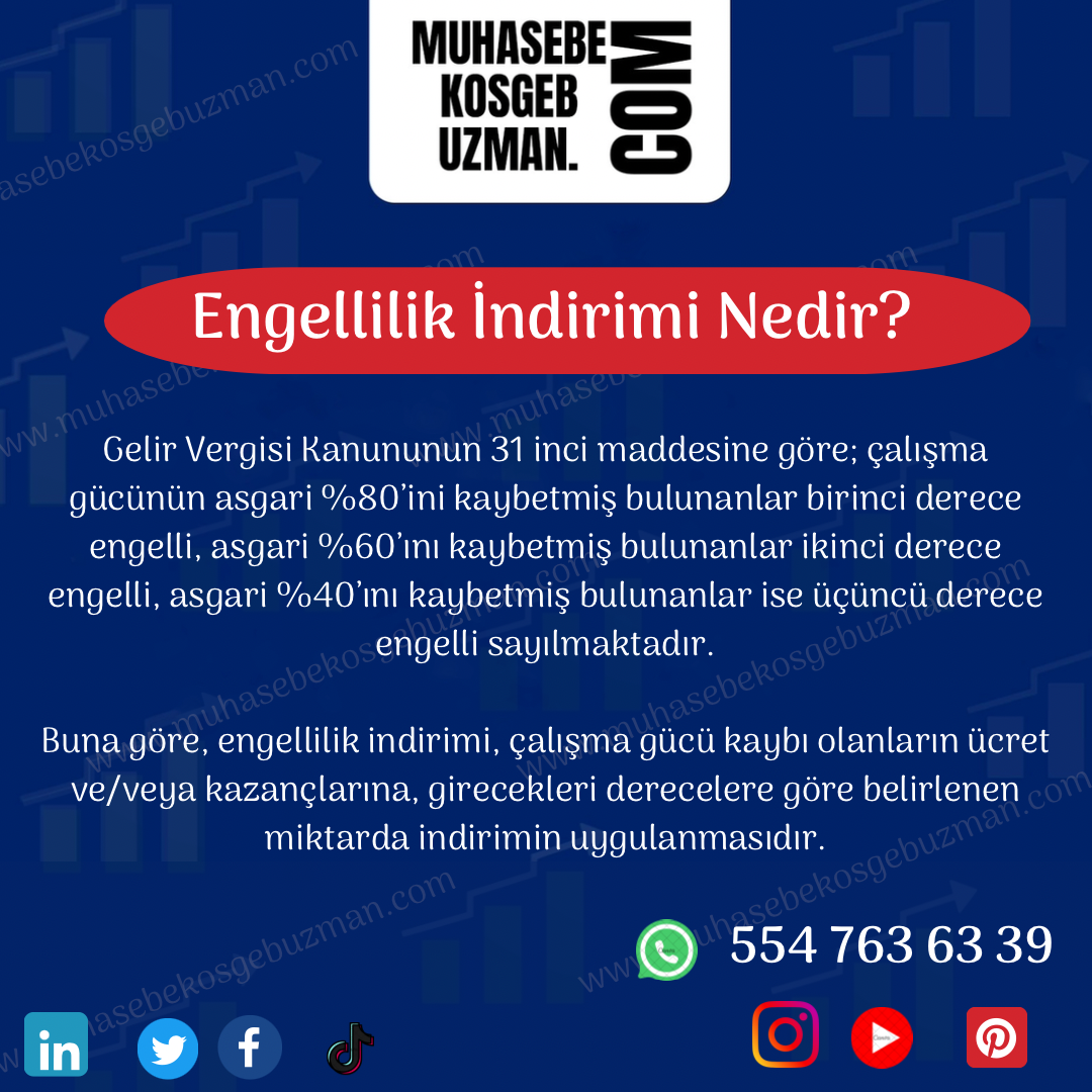 ENGELLİLİK İNDİRİMİ NEDİR ?