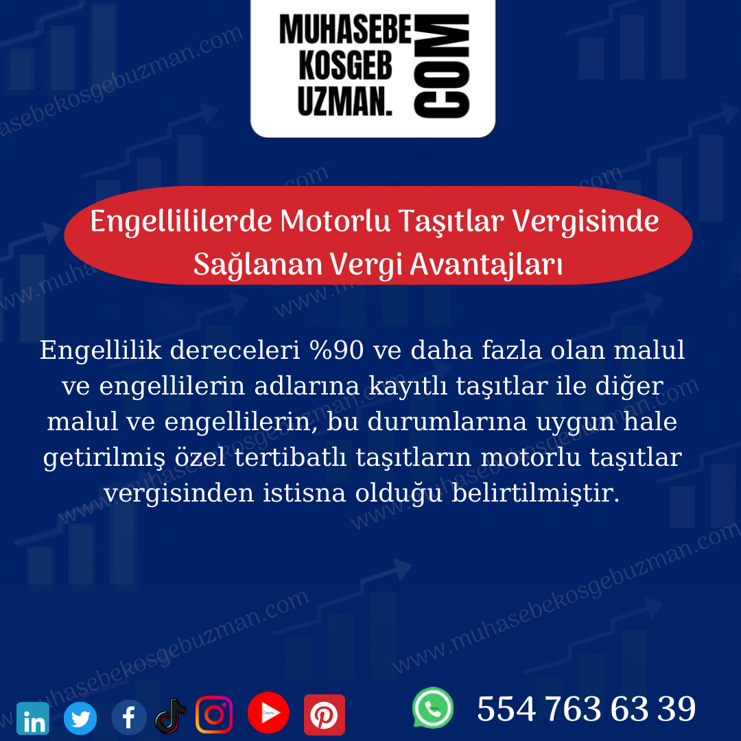 ENGELLİLERDE MTV SAĞLANAN VERGİ AVANTAJLARI NELERDİR ?